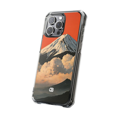 Sacred Peak Fuji · Clear Impact Magnetic Phone Case for iPhone · Orange