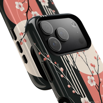 Black Tough 2.0 Magsafe Phone Case for iPhone - Kyoto Midnight Blossom