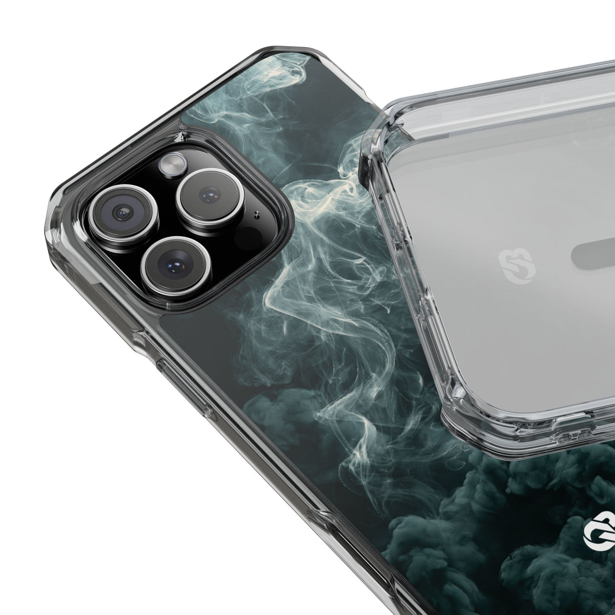 Luminescent Vapor Drift · Clear Impact Magnetic Phone Case for iPhone · Teal