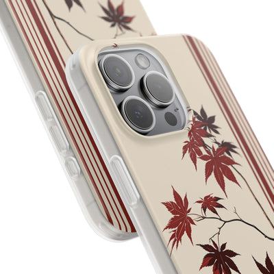 Red Lite Phone Case for iPhone - Crimson Momiji Stripe