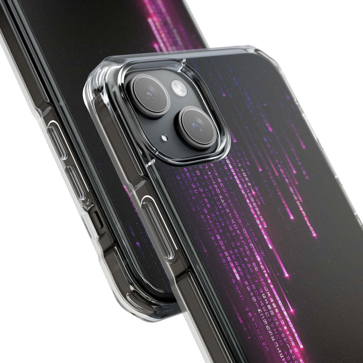 Binary Cascade · Clear Impact Magnetic Phone Case for iPhone · Black