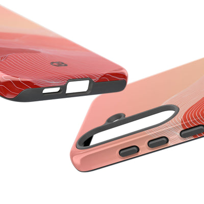 Red Tough Phone Case for Samsung - Crimson Ridge Contour