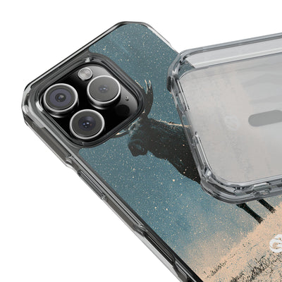 Nordic Boreal Moose · Clear Impact Magnetic Phone Case for iPhone · Blue