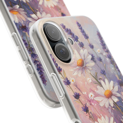 Daisy Lavender Bloom iPhone 16 Case - Soft