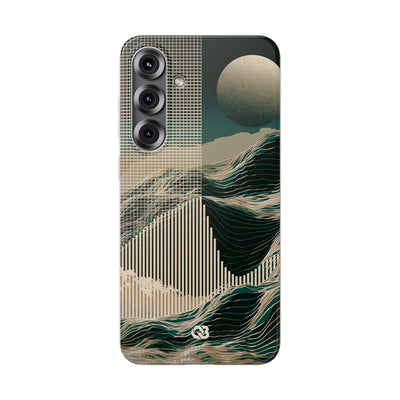 Green Lite Phone Case for Samsung - Lunar Moss Topography