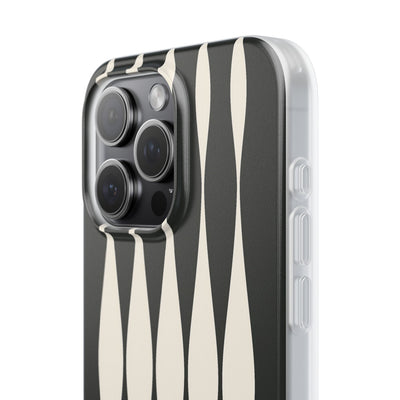 Black Lite Phone Case for iPhone - Ivory Spindle Grid