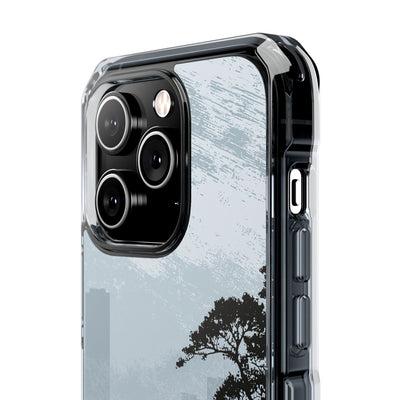 Grey Impact MagSafe Phone Case for iPhone - Steel Slate Zen
