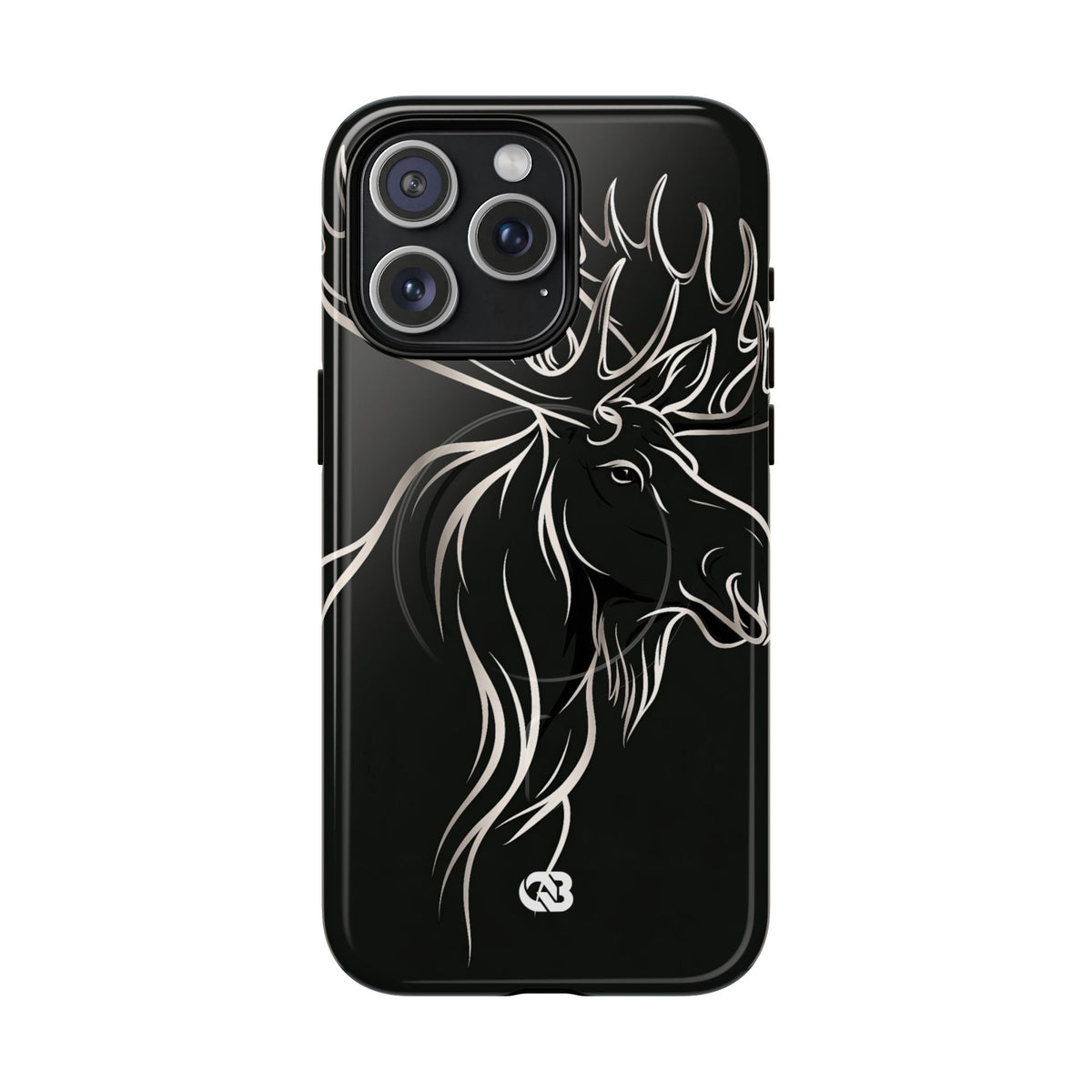Nordic Moose Contour · Tough 2.0 Magnetic Phone Case for iPhone · Black