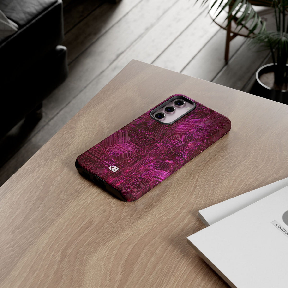 Magenta Circuit Trace · Tough Phone Case for Samsung · Pink