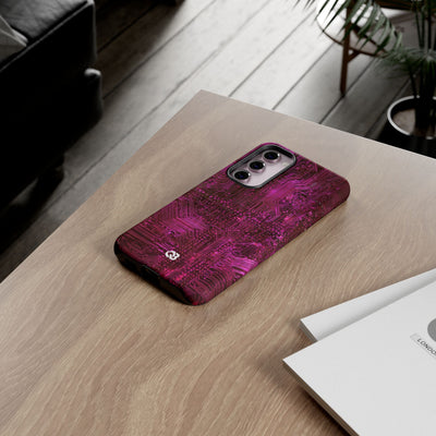 Magenta Circuit Trace · Tough Phone Case for Samsung · Pink