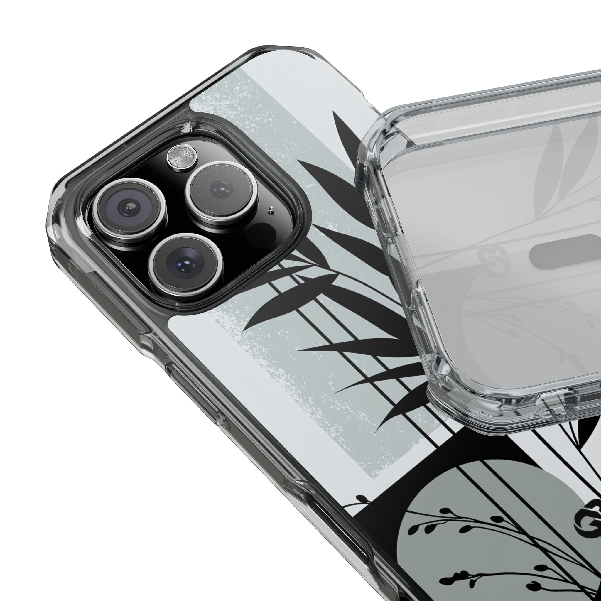 Grey Impact MagSafe Phone Case for iPhone - Sage Bamboo Noir