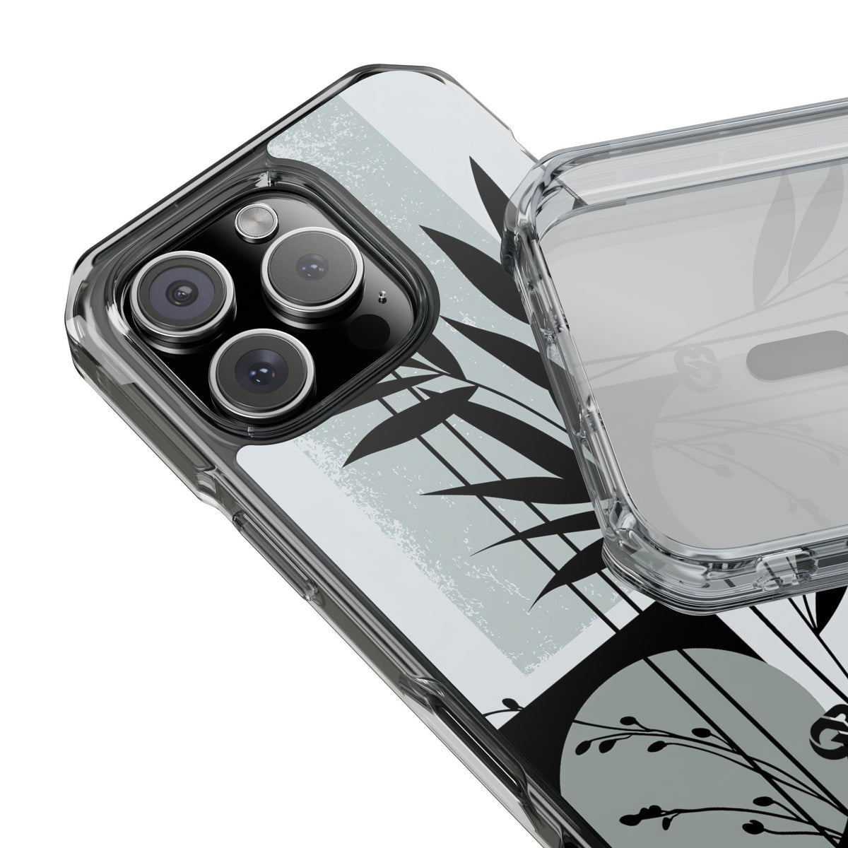 Zen Bamboo Silhouette · Clear Impact Magnetic Phone Case for iPhone ·  Green