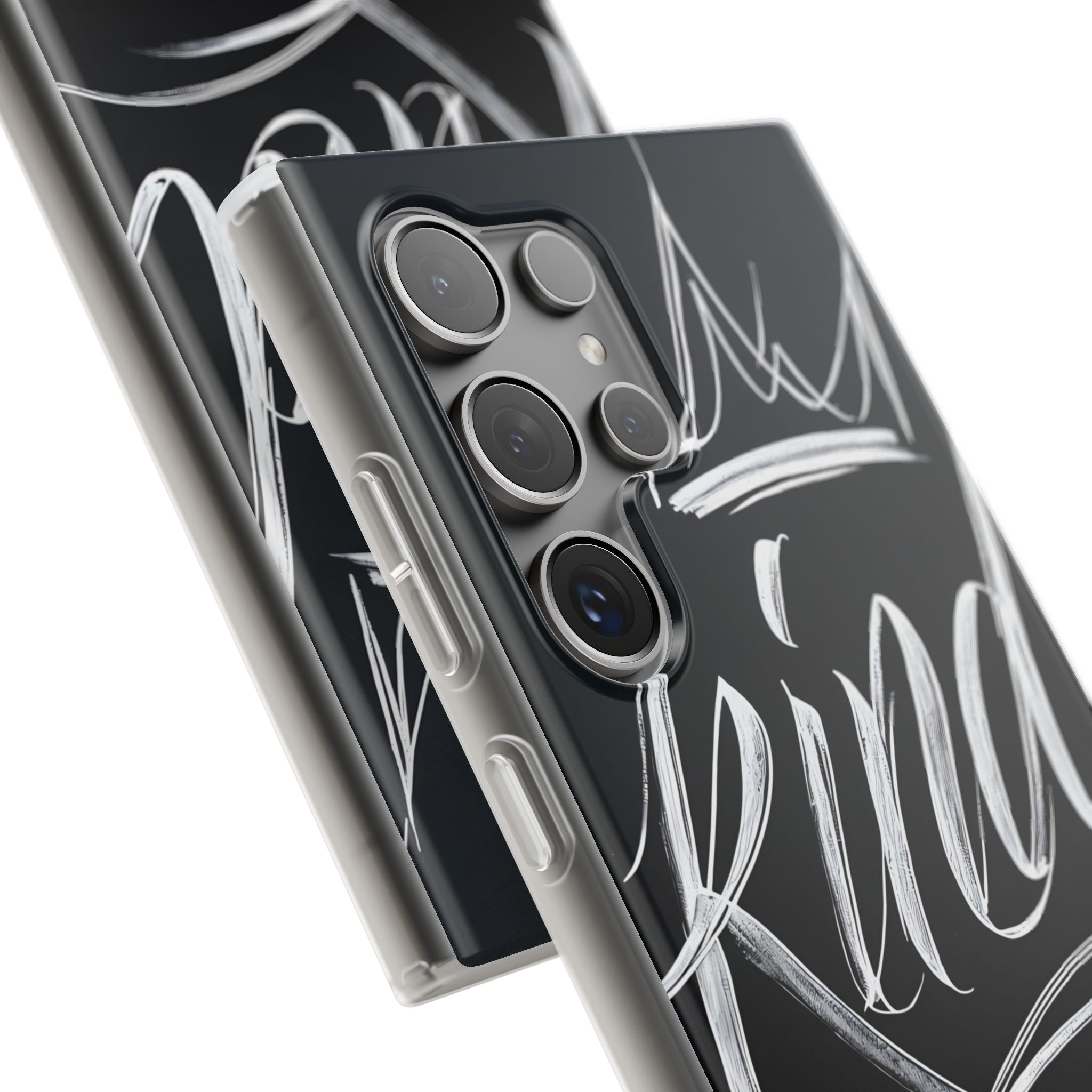 Noir Crown Script · Soft Custodia per Samsung