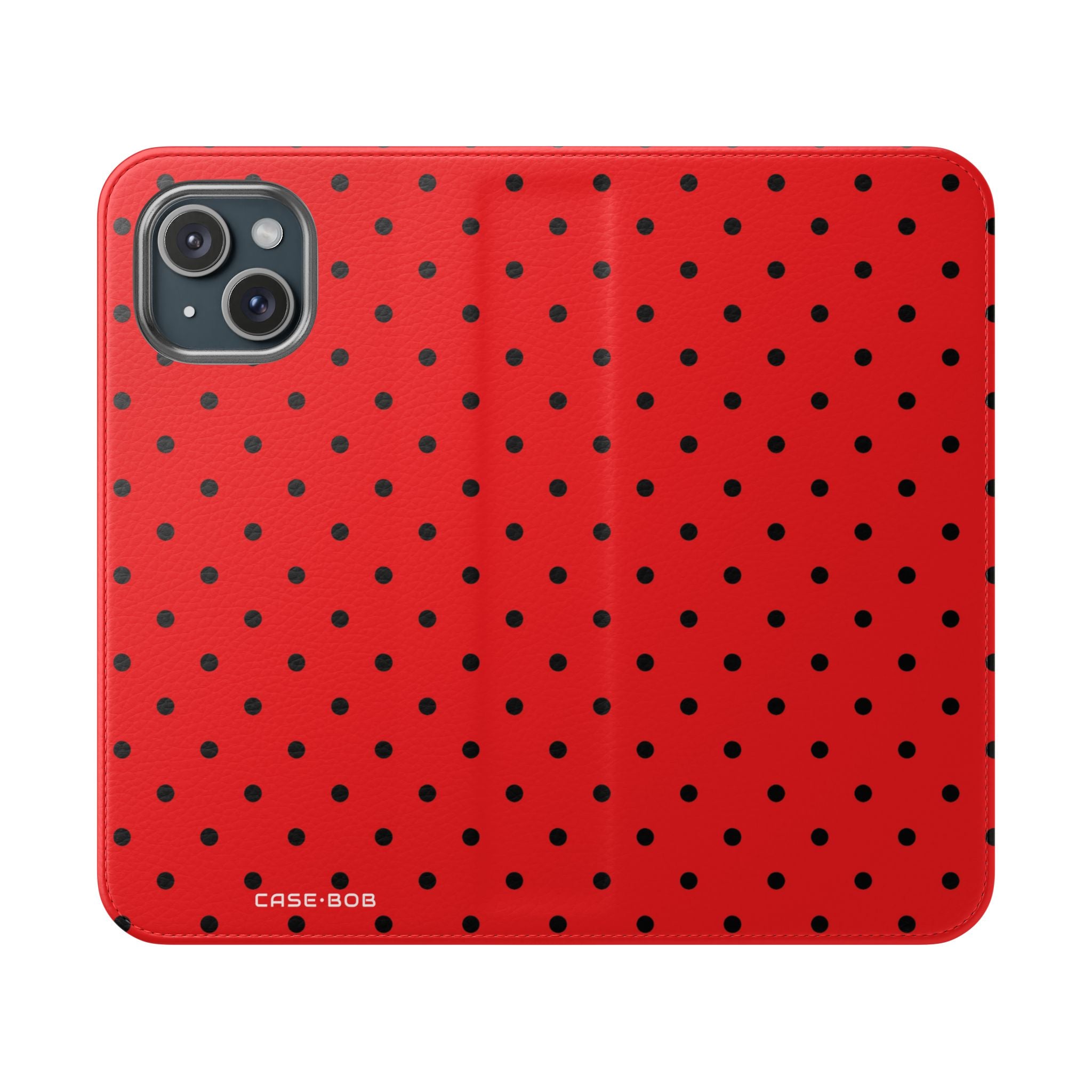 Black Dot Grid - iPhone 15 Case - Wallet
