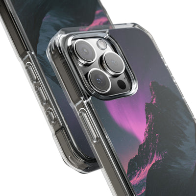 Arctic Aurora Summit · Clear Impact Magnetic Phone Case for iPhone · Black