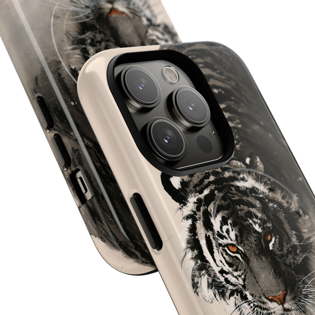Ink Wash Tiger · Tough 2.0 Magnetic Phone Case for iPhone · Beige