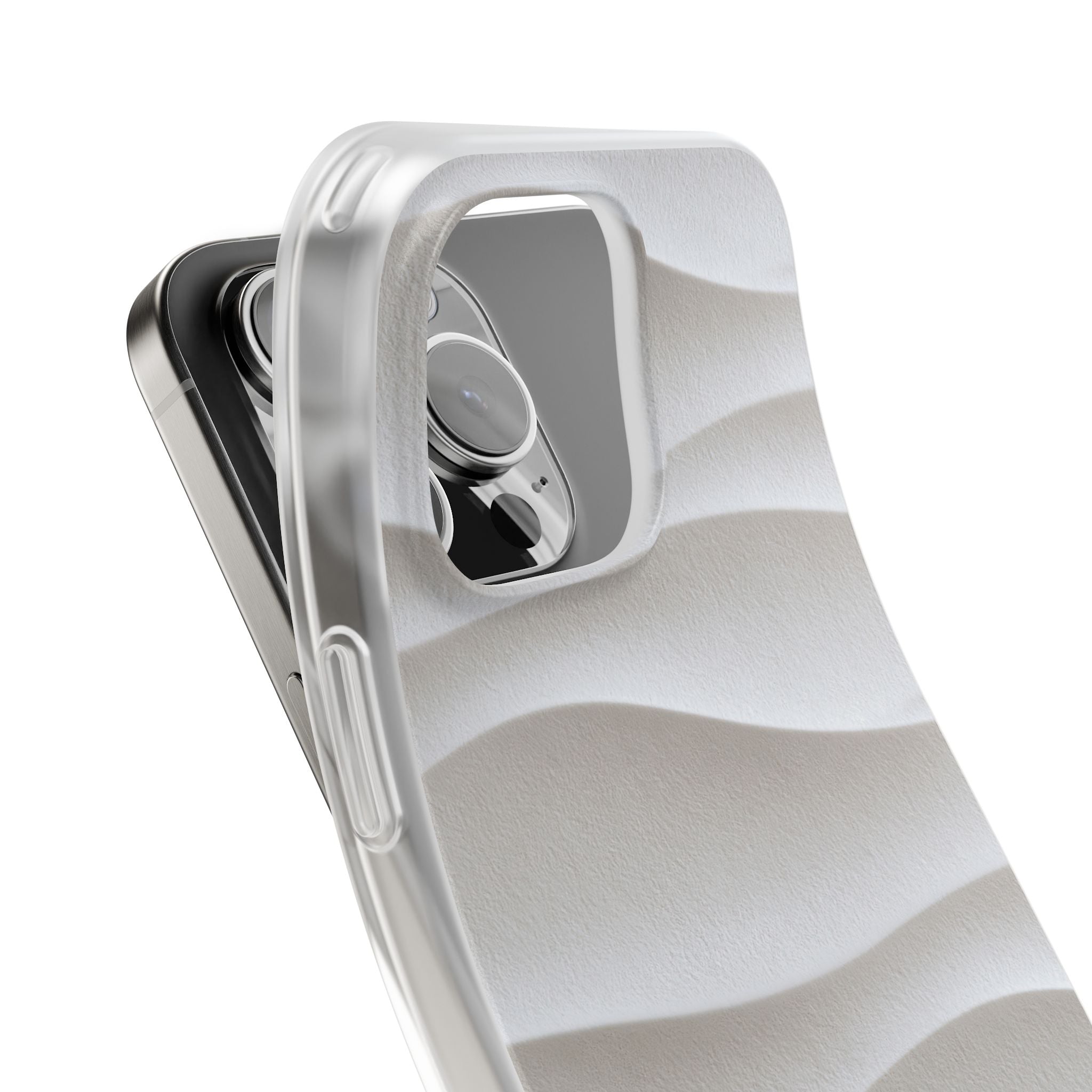 White Lite Phone Case for iPhone - Arctic Flow Ridges