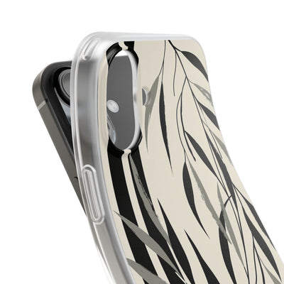 Beige Lite Phone Case for iPhone - Soot Leaf Sketch