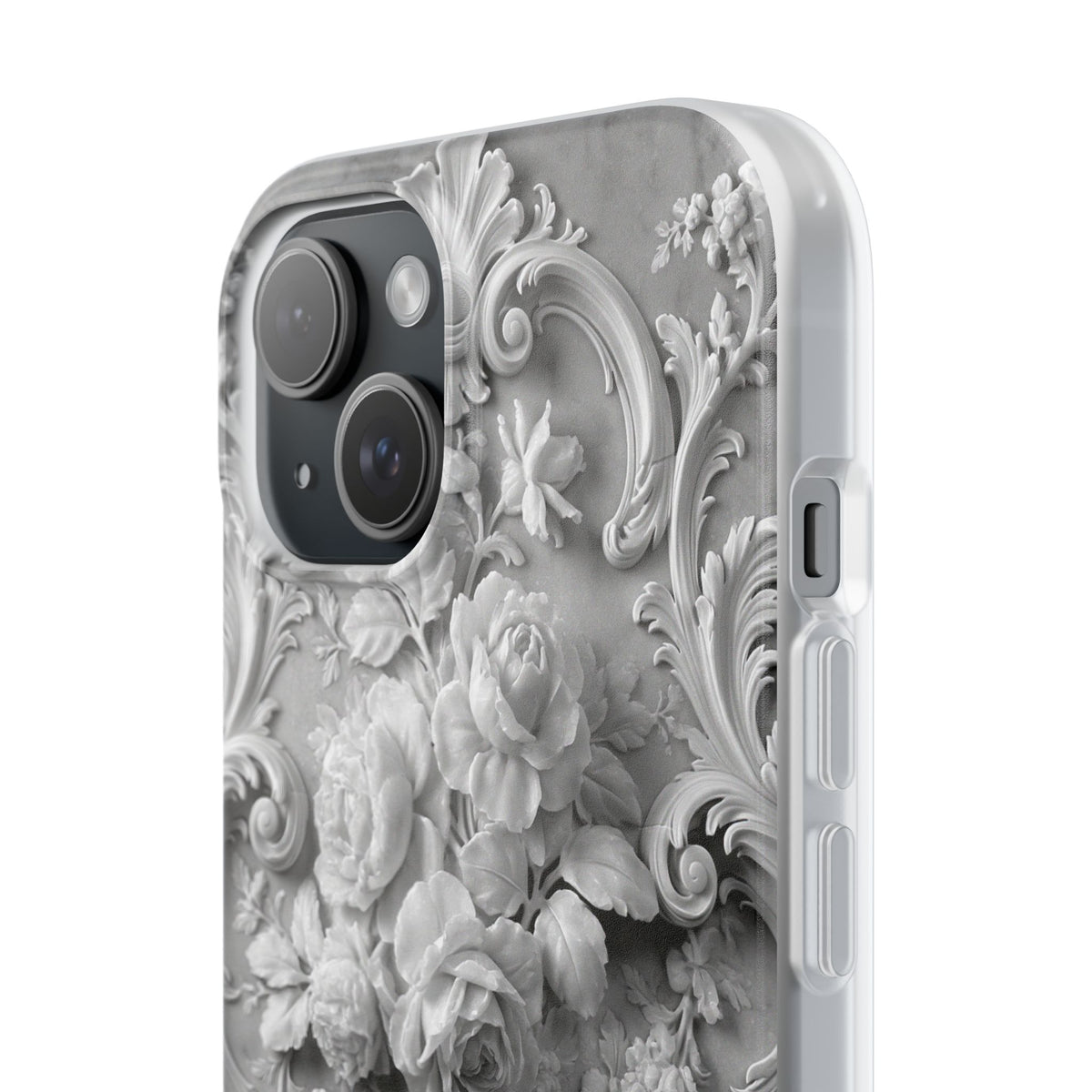 Rococo Marble Rose · Lite Phone Case for iPhone ·  White
