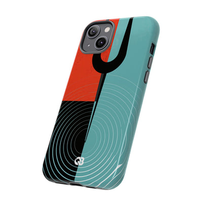 Teal Tough Phone Case for iPhone - Sonic Static Split