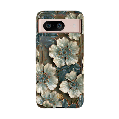 Gilded Blossom Reverie · Tough Phone Case for Pixel ·  Teal