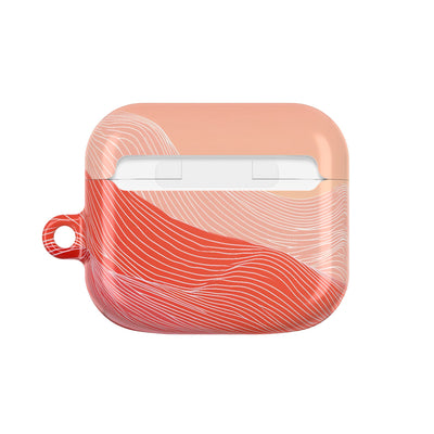 Coral Ridge Contours · Hard Case for AirPods & AirPods Pro · Red