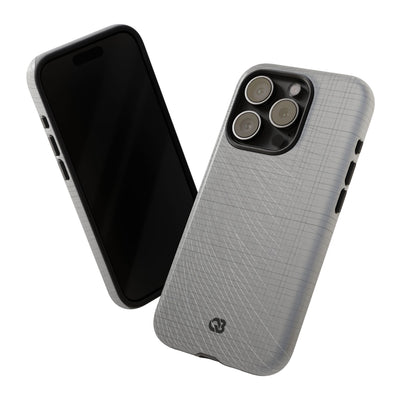 Grey Tough Phone Case for iPhone - Chrome Mesh Warp