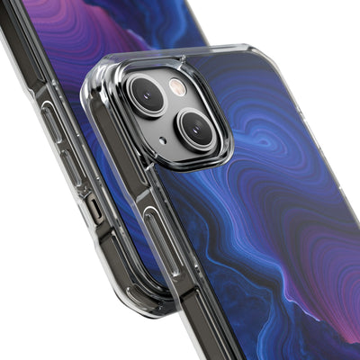 Radiant Strata · Clear Impact Magnetic Phone Case for iPhone · Blue
