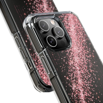 Rose Digital Cascade · Clear Impact Magnetic Phone Case for iPhone · Pink