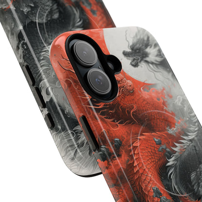 Twin Dragons Crimson iPhone 16 Plus Case - Tough+