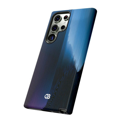 Blue Tough Phone Case for Samsung - Indigo Distortion Wave