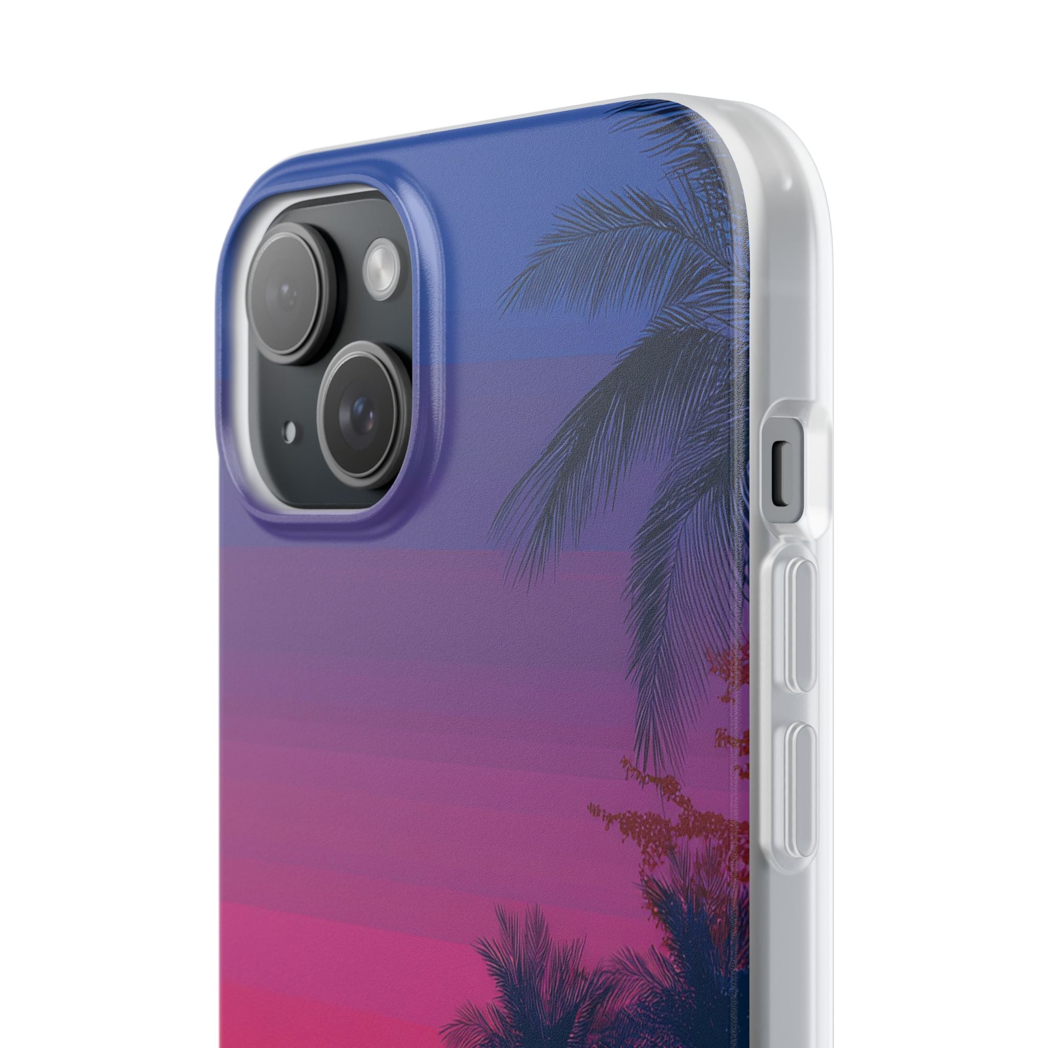 Neon Horizon Palms · Soft Capa para iPhone
