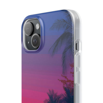Neon Horizon Palms · Soft Capa para iPhone