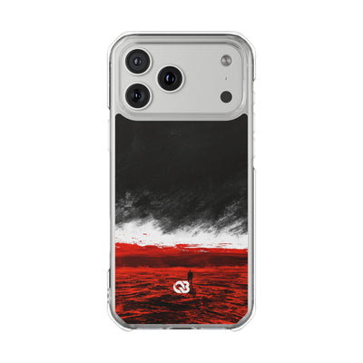 Crimson Void · Clear Impact Magnetic Phone Case for iPhone ·  Black