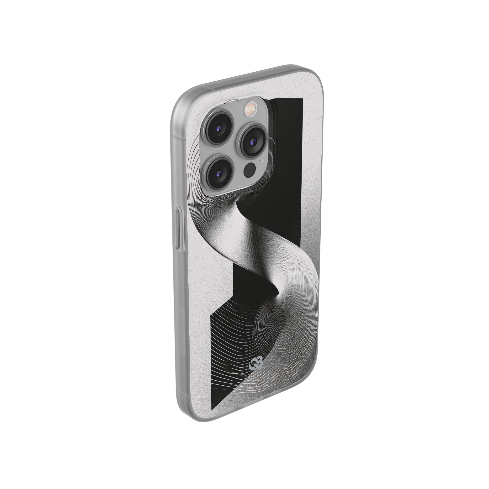 Grey Lite Phone Case for iPhone - Obsidian Moiré Wave
