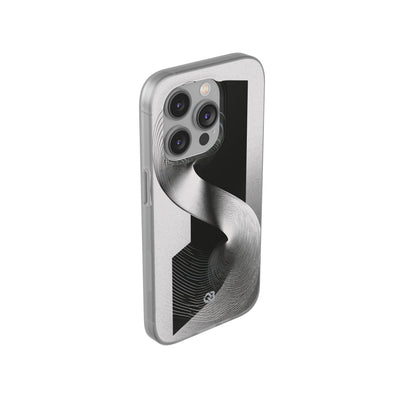 Grey Lite Phone Case for iPhone - Obsidian Moiré Wave