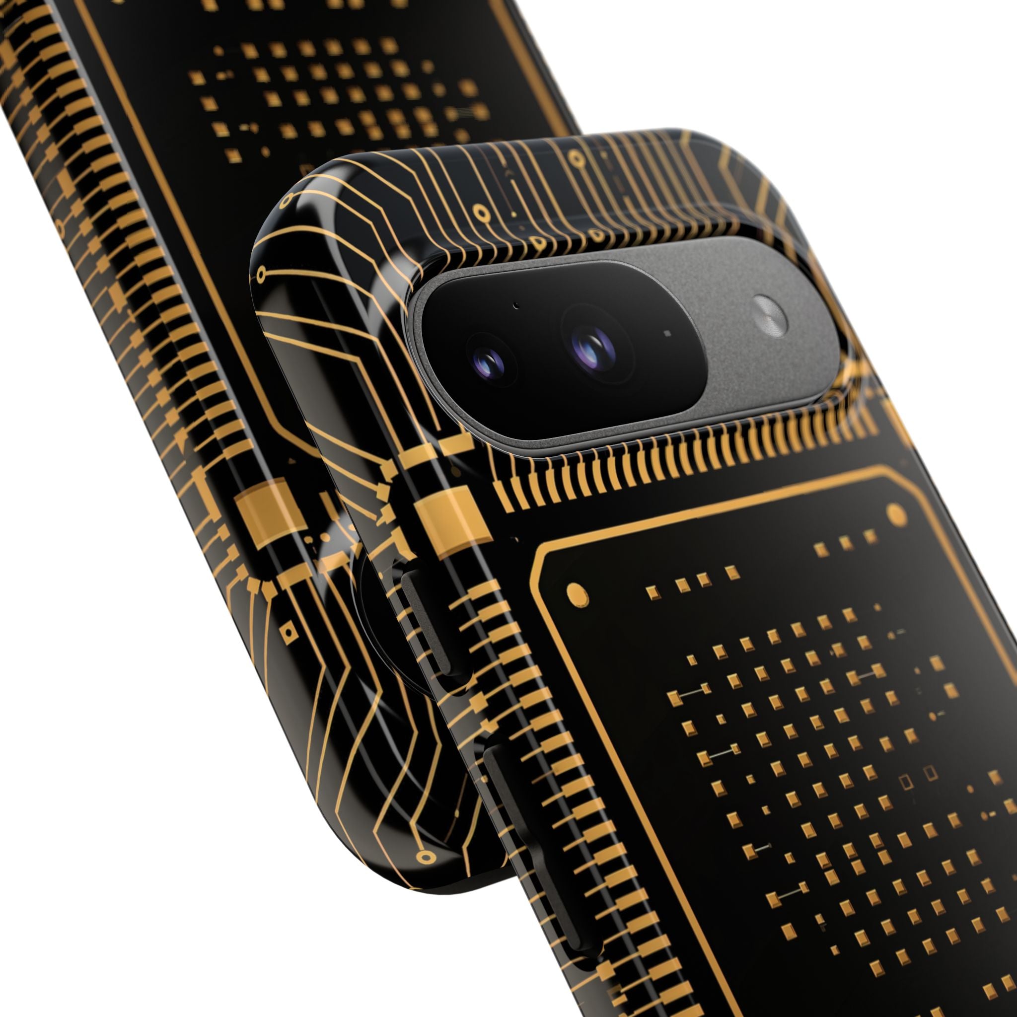 Gold Tough Phone Case for Google Pixel - Cyber Gold Processor