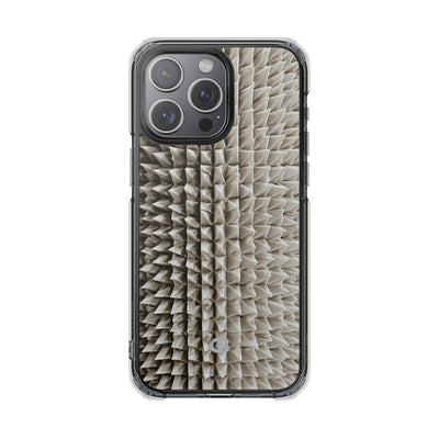 Beige Impact MagSafe Phone Case for iPhone - Bone Spiked Grid