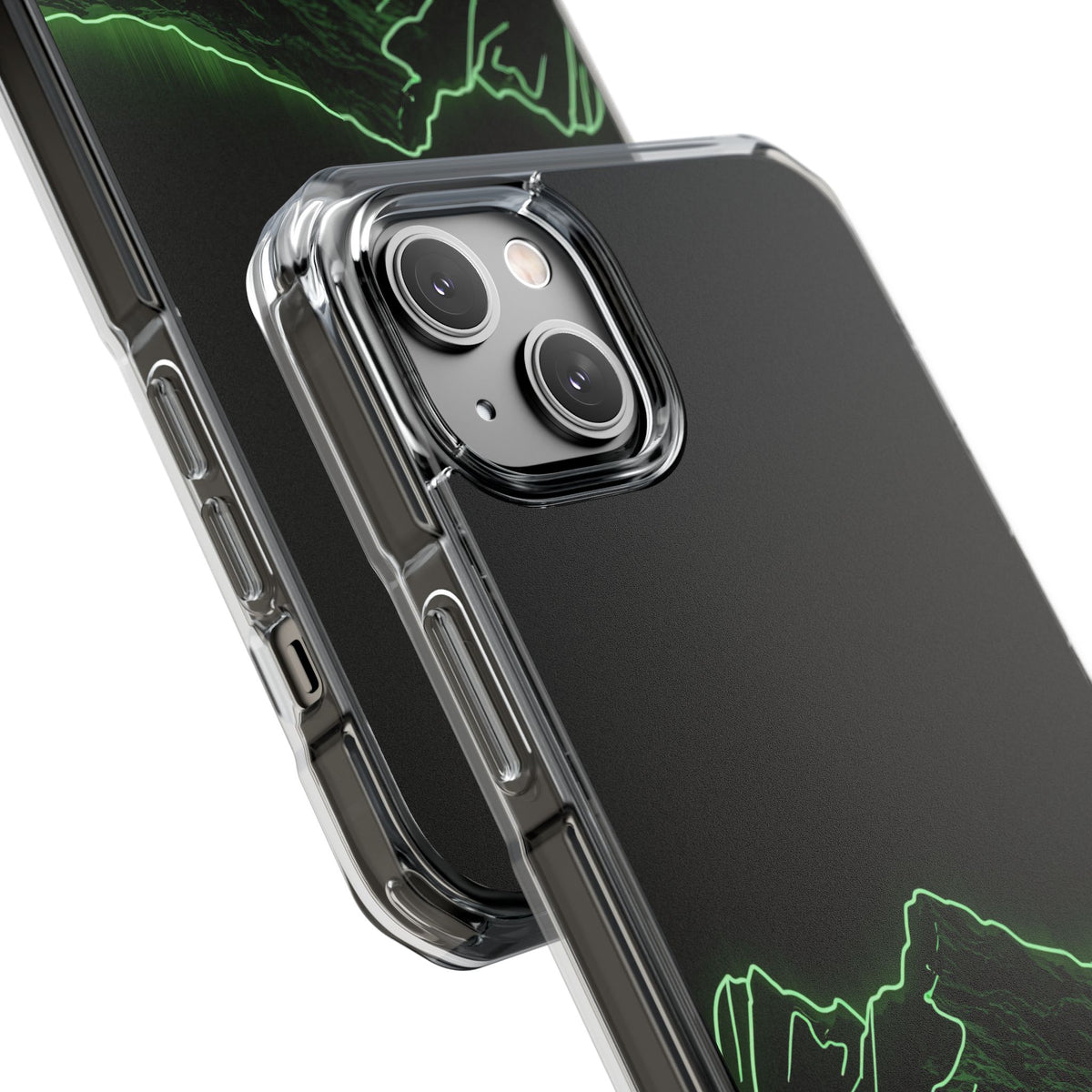 Nordic Mountain Contour · Clear Impact Magnetic Phone Case for iPhone · Black