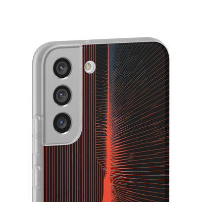 Red Lite Phone Case for Samsung - Crimson Frequency Pulse