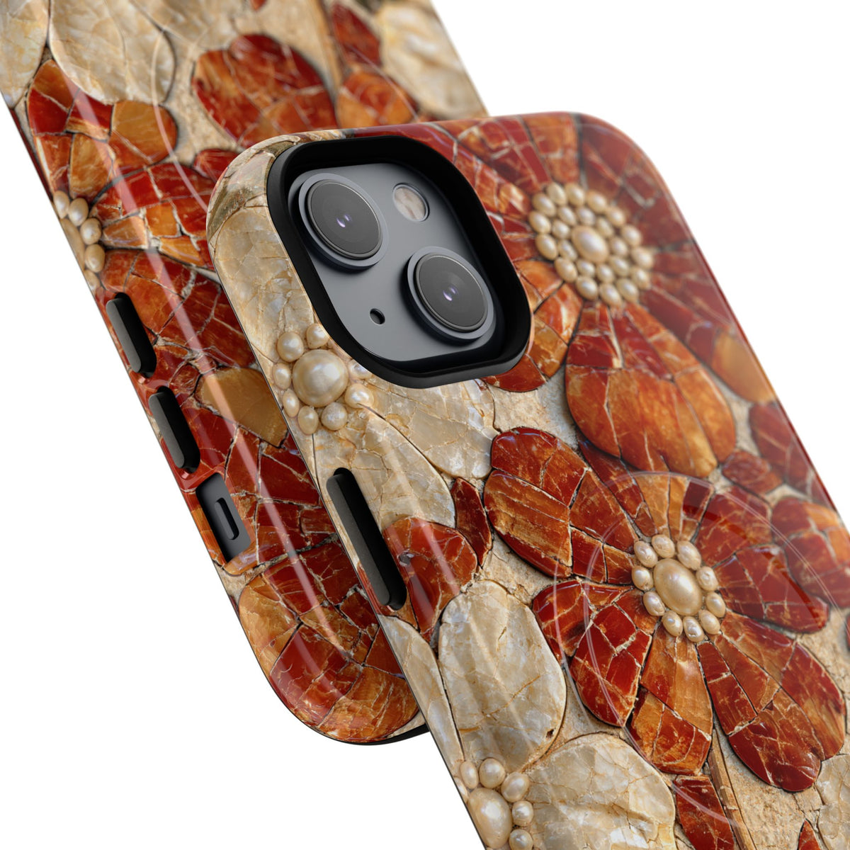 Carnelian Pearl Bloom · Tough 2.0 Magnetic Phone Case for iPhone · Orange