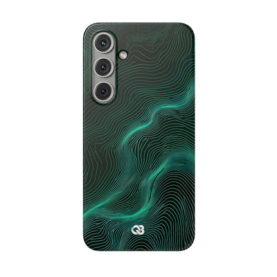 Teal Lite Phone Case for Samsung - Neon Jade Contour