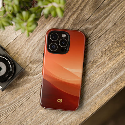 Orange Tough Phone Case for iPhone - Crimson Dune Gradient