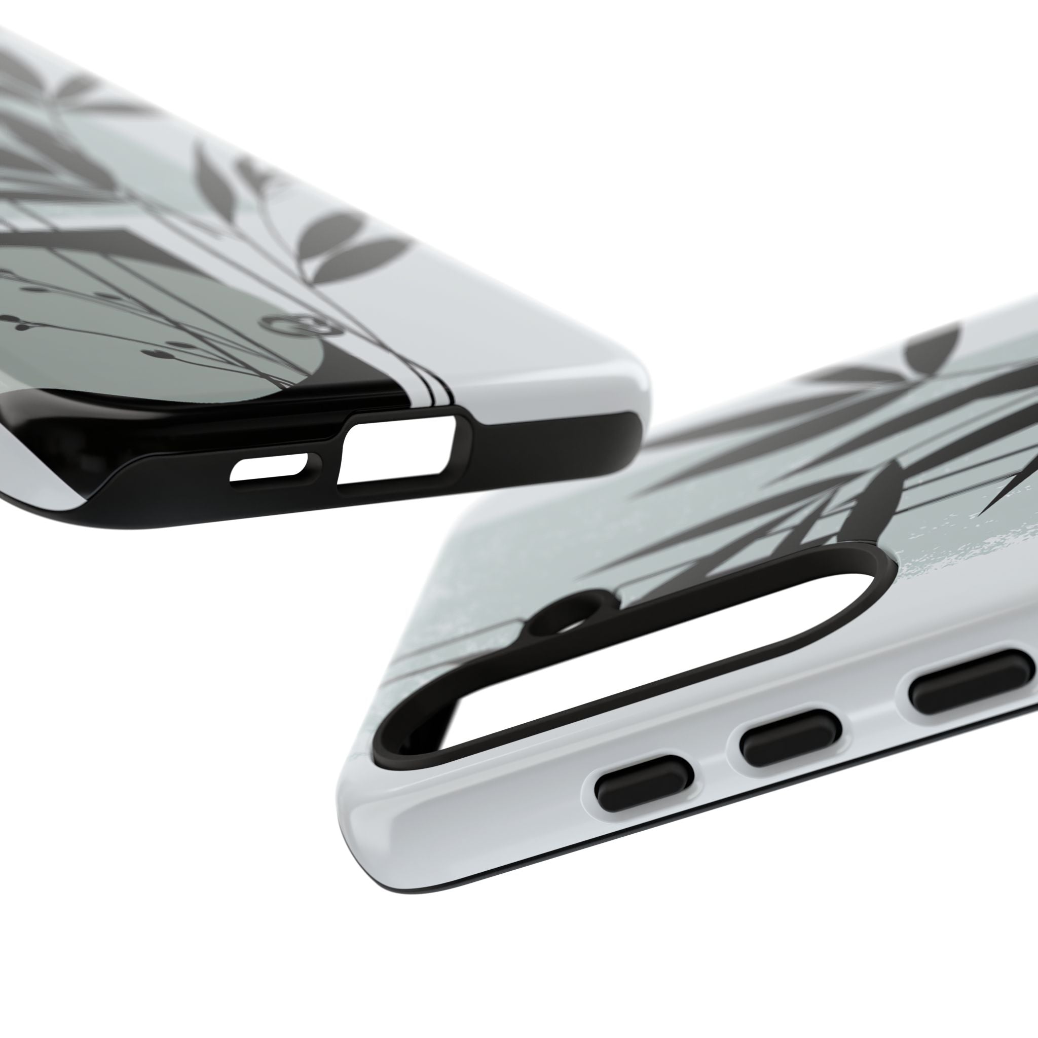 Grey Tough Phone Case for Samsung - Sage Bamboo Noir
