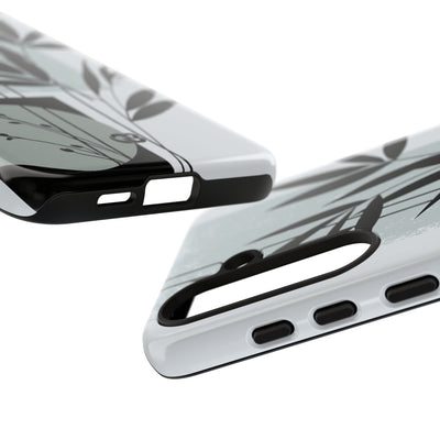 Grey Tough Phone Case for Samsung - Sage Bamboo Noir