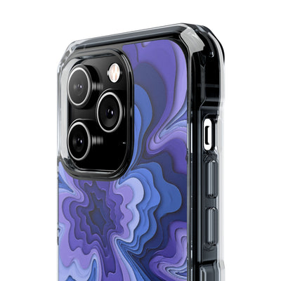 Periwinkle Strata Bloom · Clear Impact Magnetic Phone Case for iPhone · Purple
