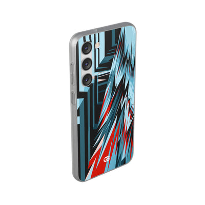Blue Lite Phone Case for Samsung - Glitch Peak Cyan