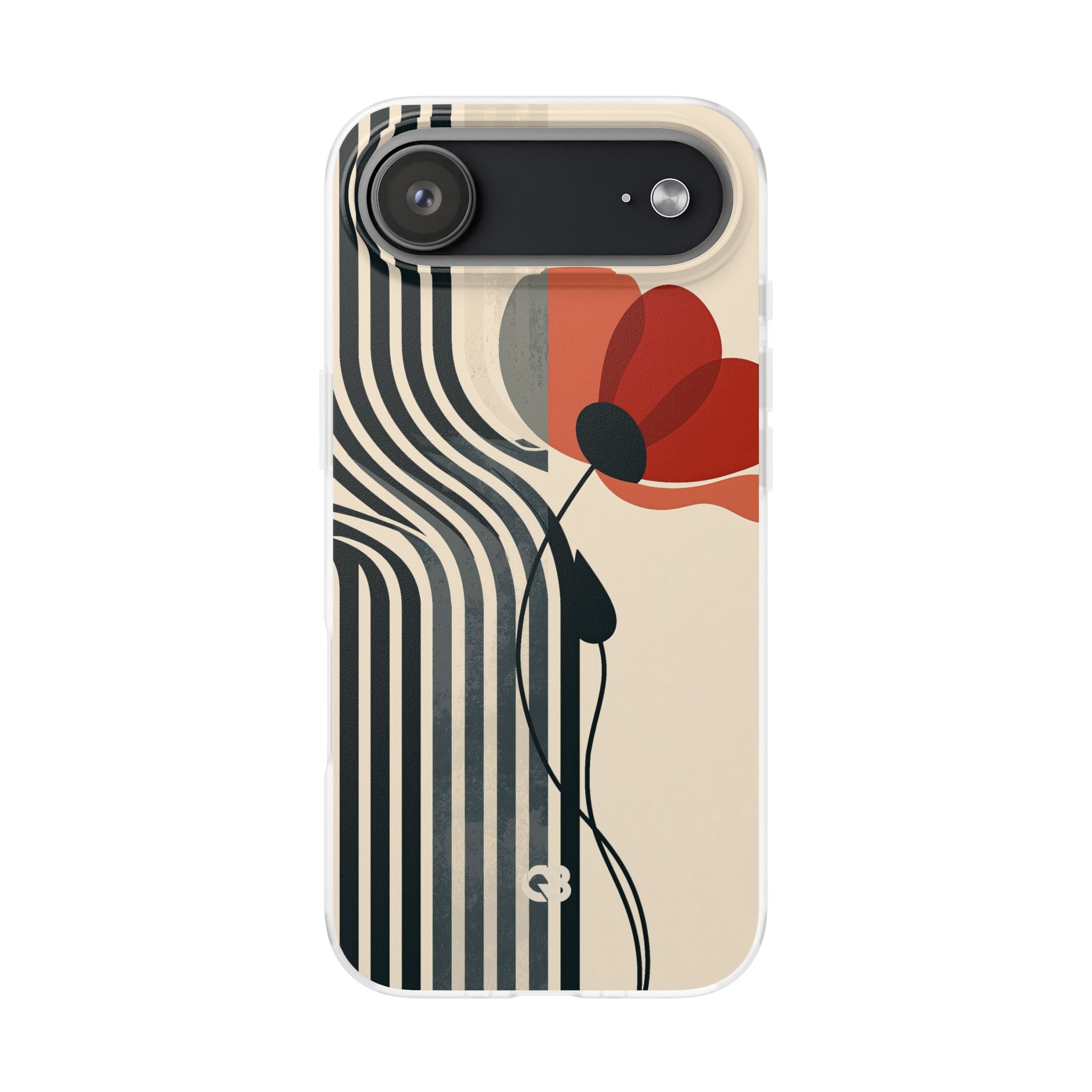 Beige Lite Phone Case for iPhone - Crimson Line Bloom