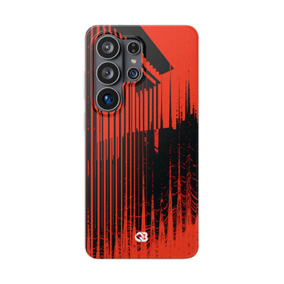 Red Lite Phone Case for Samsung - Crimson Brutalist Distortion