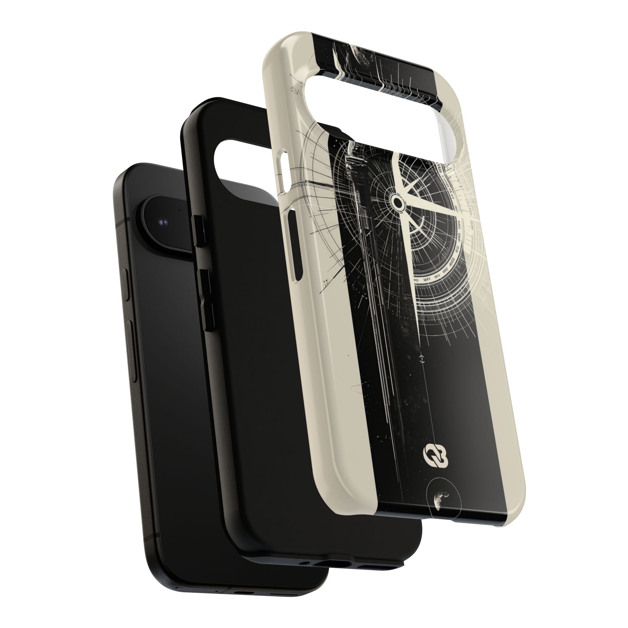 Beige Tough Phone Case for Google Pixel - Zenith Vector Spire